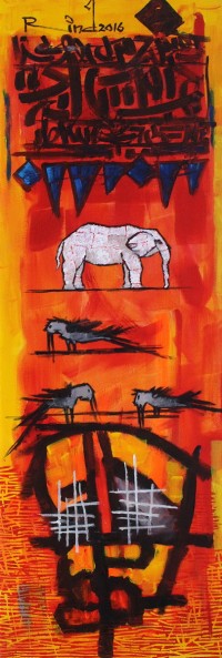 A. S. Rind, 52 x 18 Inch, Acrylic on Canvas, Figurative Painting, AC-ASR-466